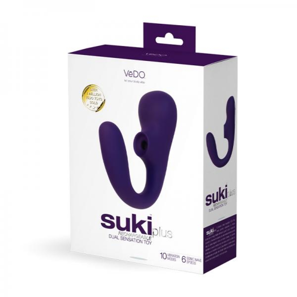 Vedo Suki Plus Rechargeable Dual Sonic Vibe Deep Purple - Savvy Co.