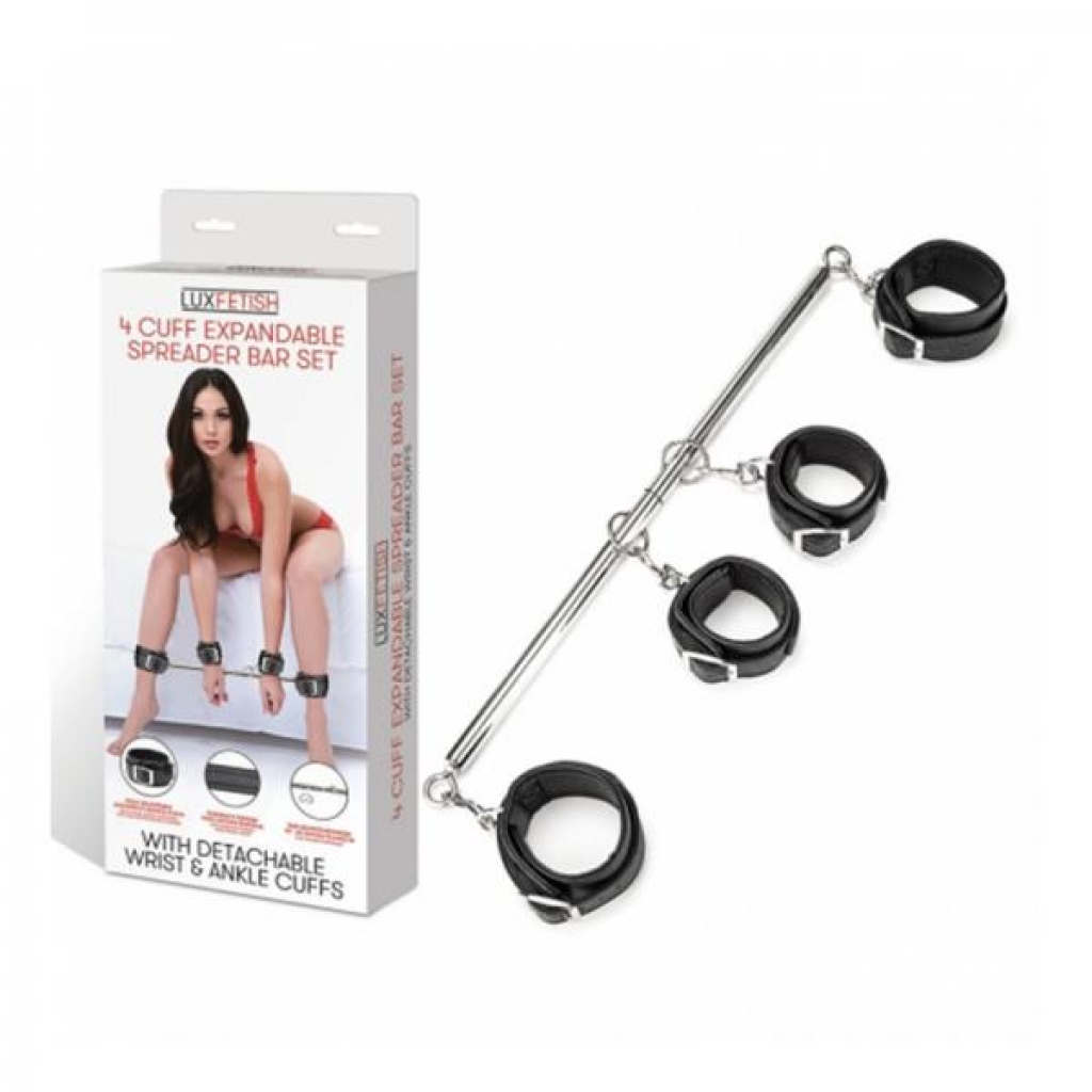 Lux Fetish 4 Cuff Expandable Spreader Bar Set