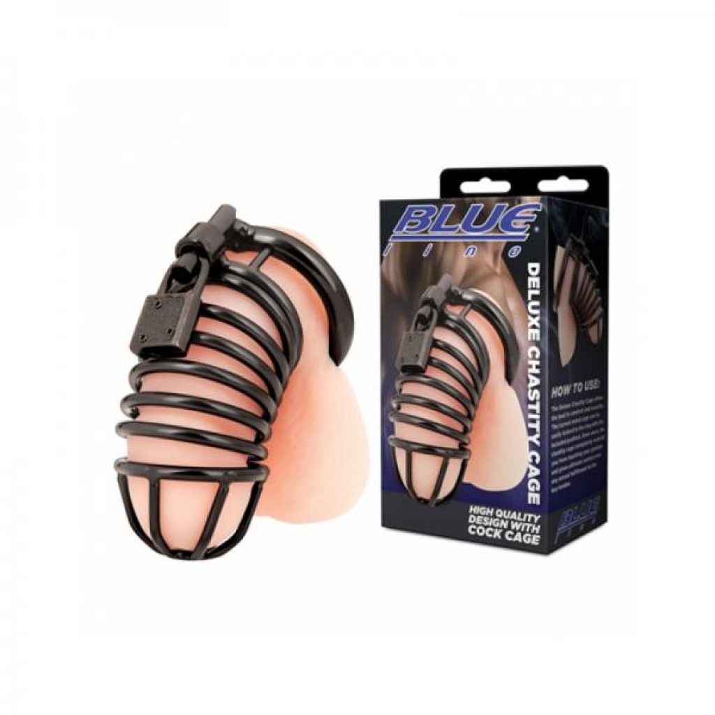 Blue Line Deluxe Chastity Cage - Electric Eel Inc