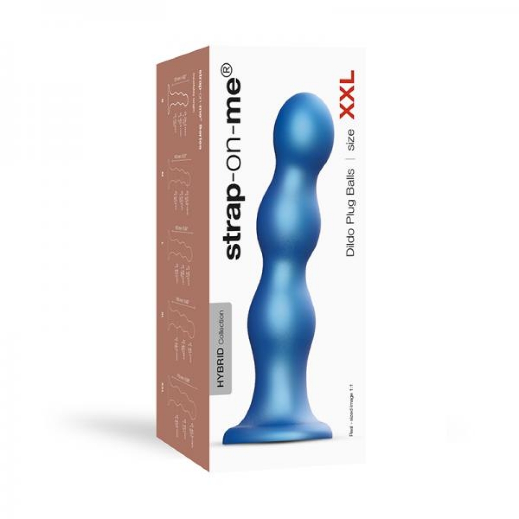 Strap-on-me Dildo Plug Balls Metallic Blue Xxl - Lovely Planet Usa