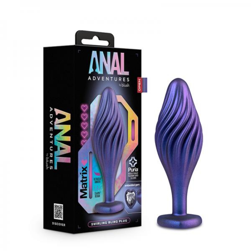 Anal Adventures Matrix Swirling Bling Plug - Sapphire