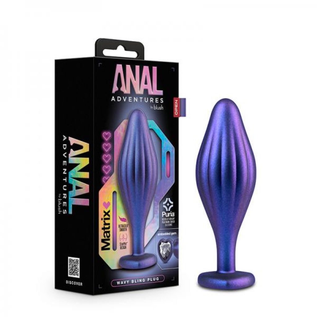 Matrix Wavy Bling Plug - Sapphire Anal Toy