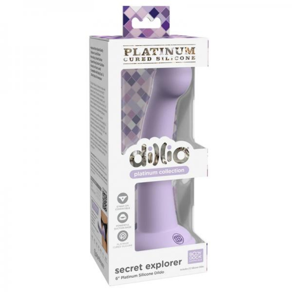 Dillio Platinum Secret Explorer Silicone Dildo 6 In. Purple - Pipedream Products