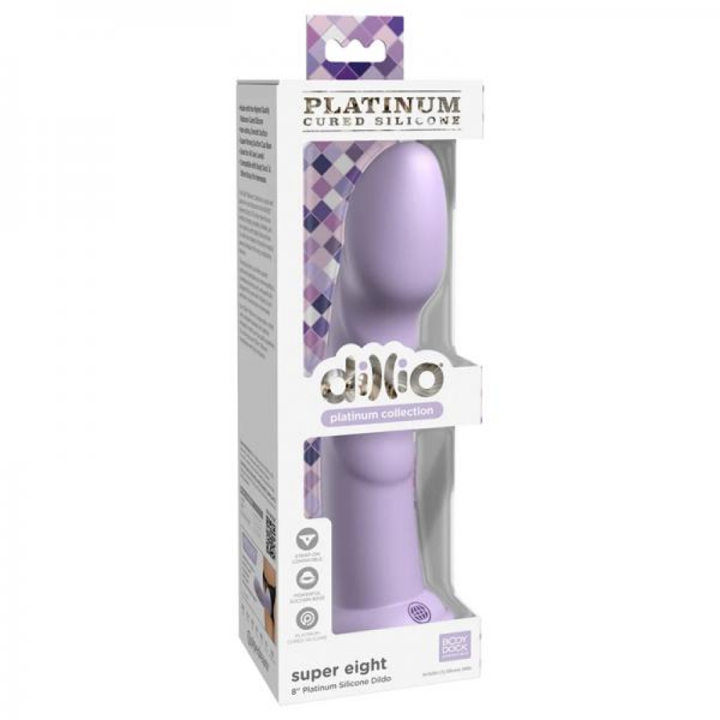 Dillio Platinum Super Eight Silicone Dildo 8 In. Purple - Pipedream Products