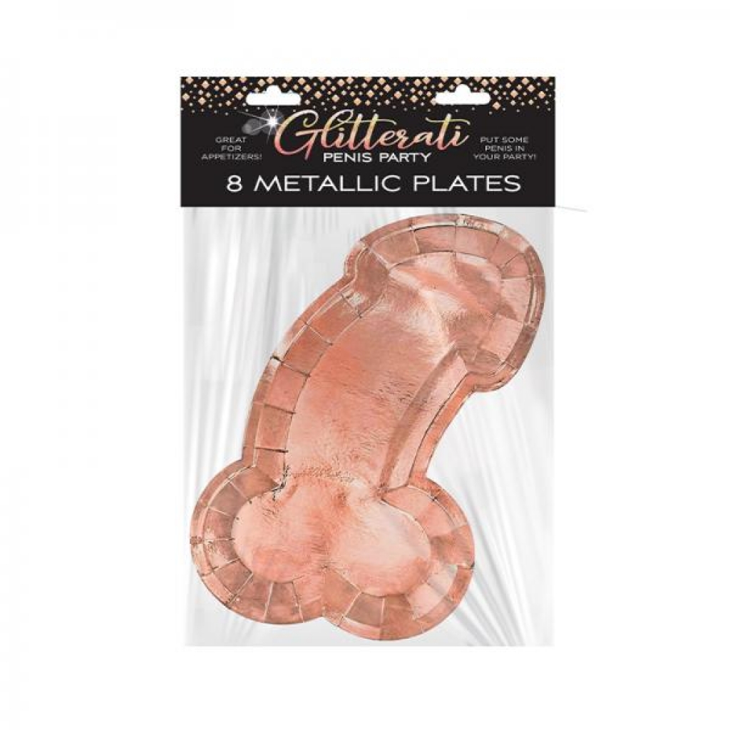 Glitterati Penis Rose Gold Plates 8 - Little Genie Productions