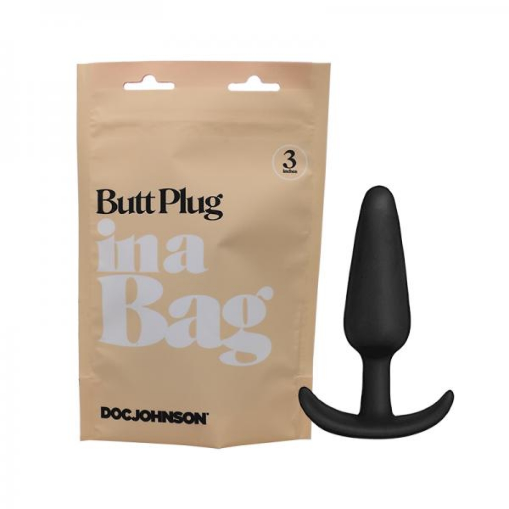 In A Bag Butt Plug 3in Black - Doc Johnson