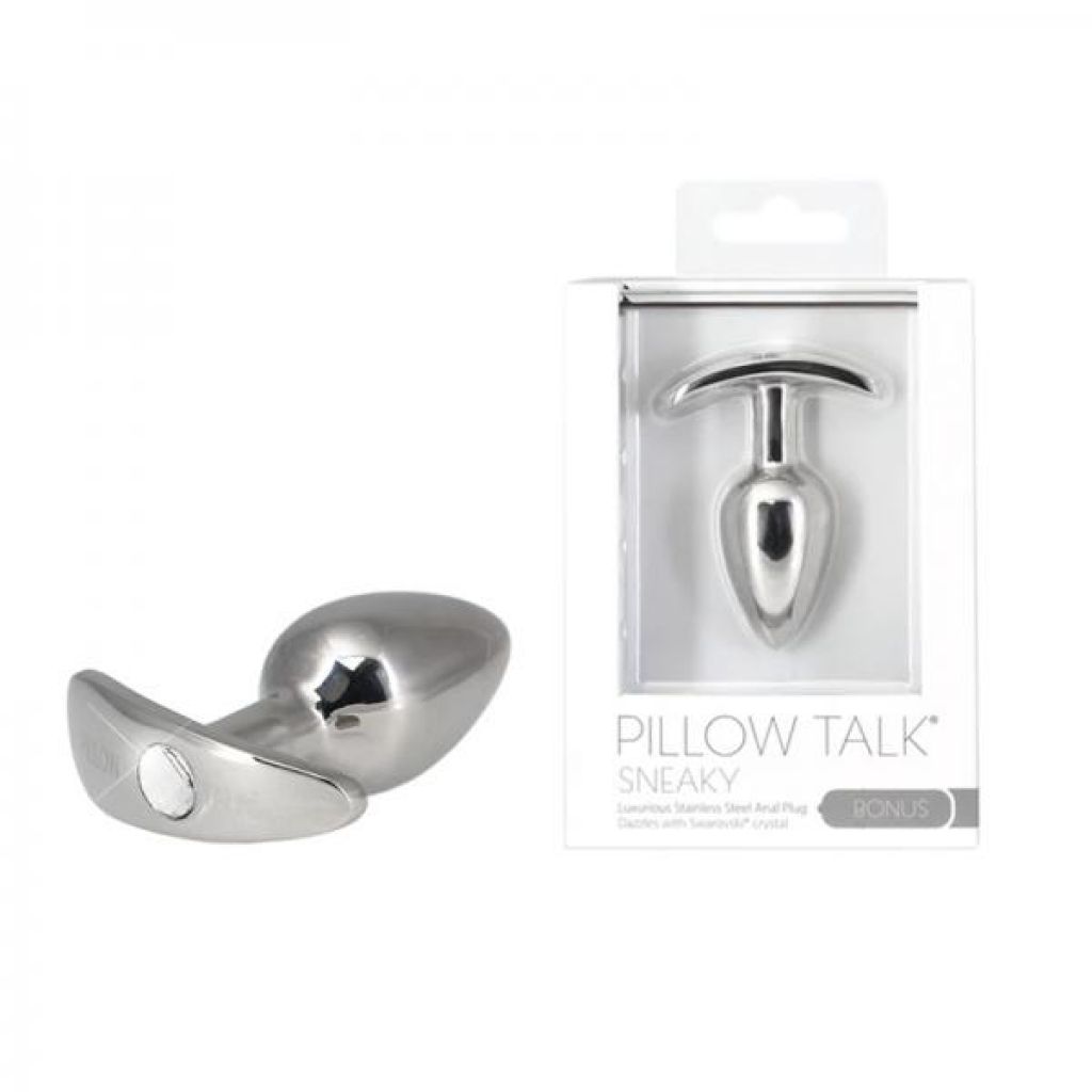 Pillow Talk Sneaky Stainless Steel Butt Plug With Swarovski Crystal - Bms Enterprises