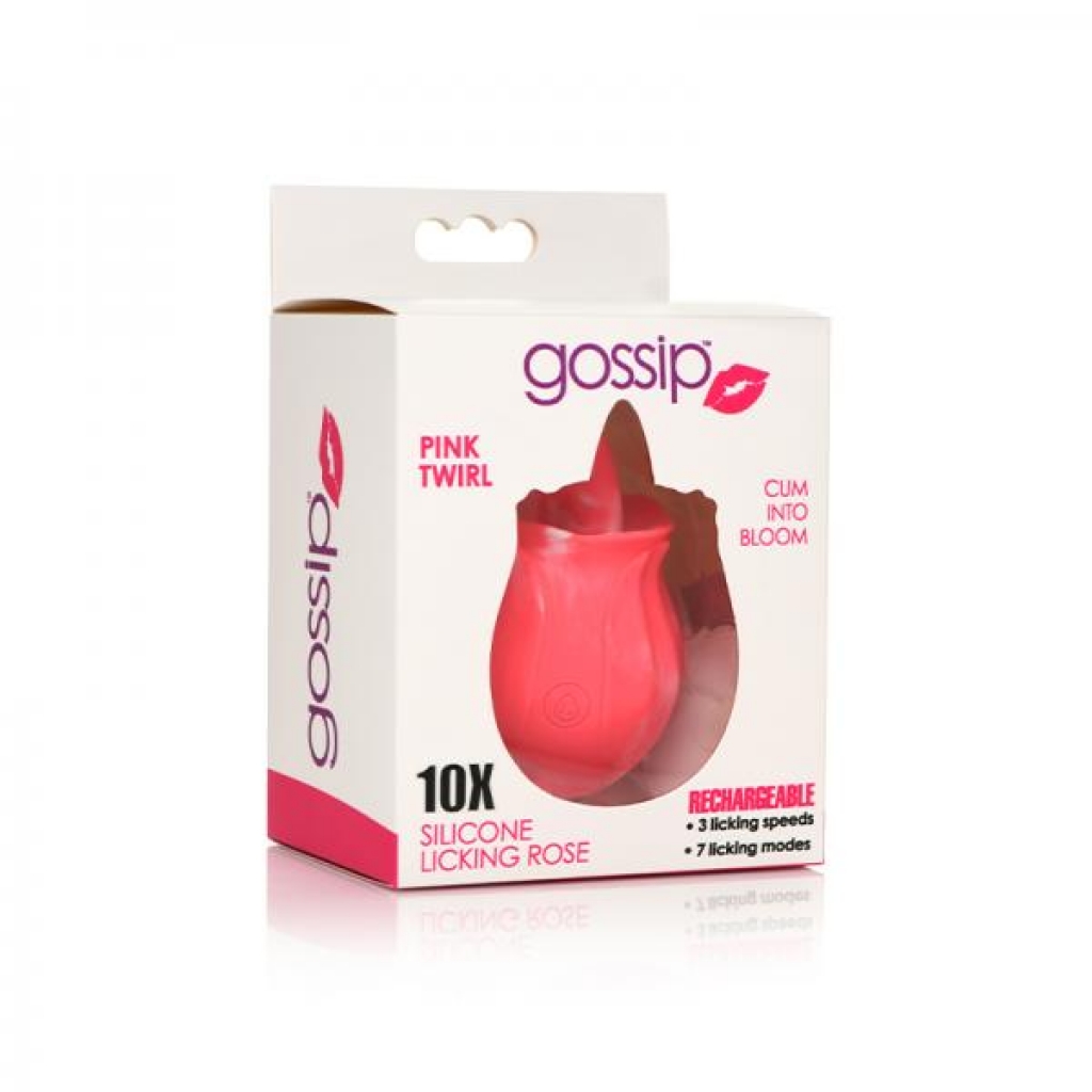 Gossip Tongue Tickler - 10 Function Rechargeable Silicone Licking - Rose Pink