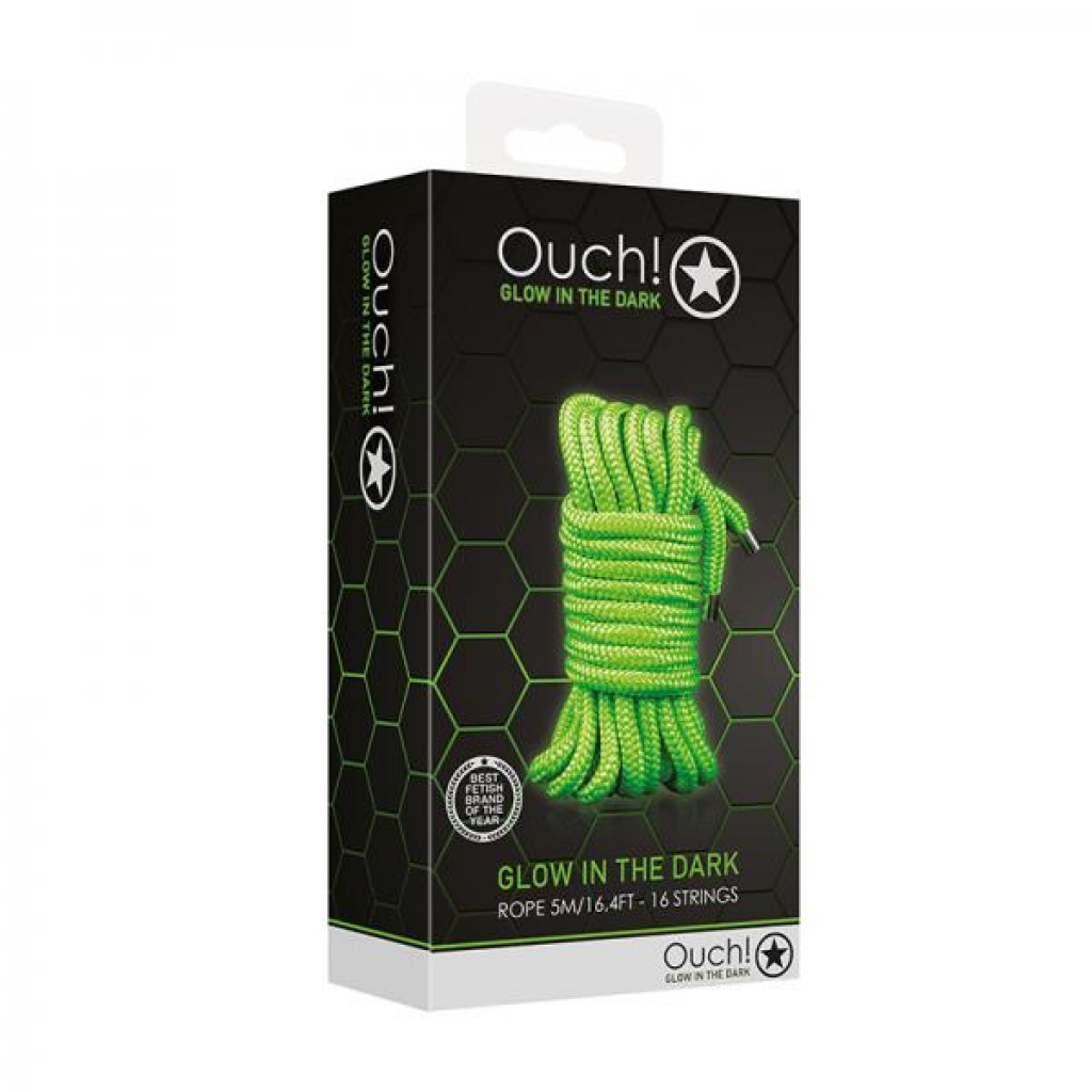 Ouch! Glow Rope - 5 M/16 Strings - Glow In The Dark - Green - Shots America Llc