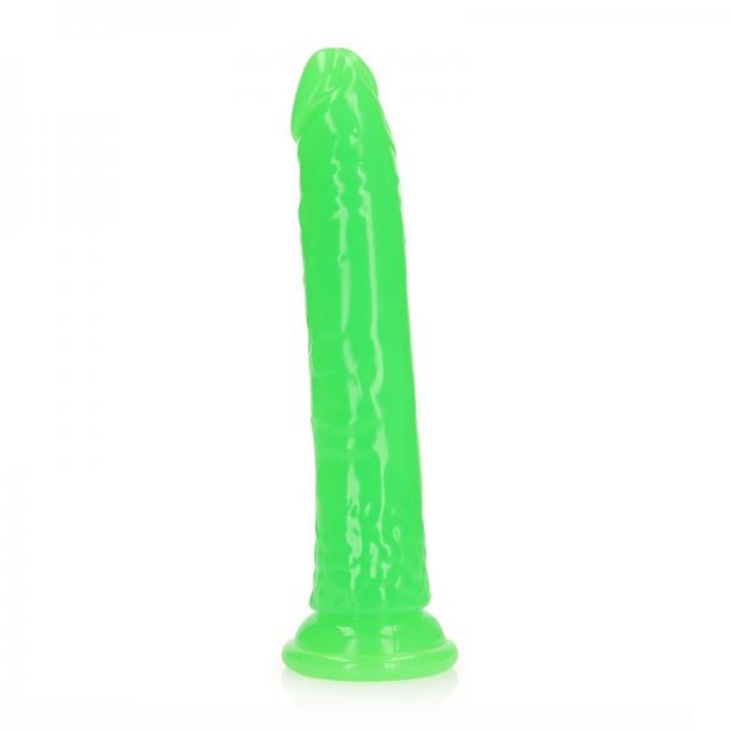 Realrock Glow In The Dark Slim 9 In. Dildo Neon Green - Shots America Llc