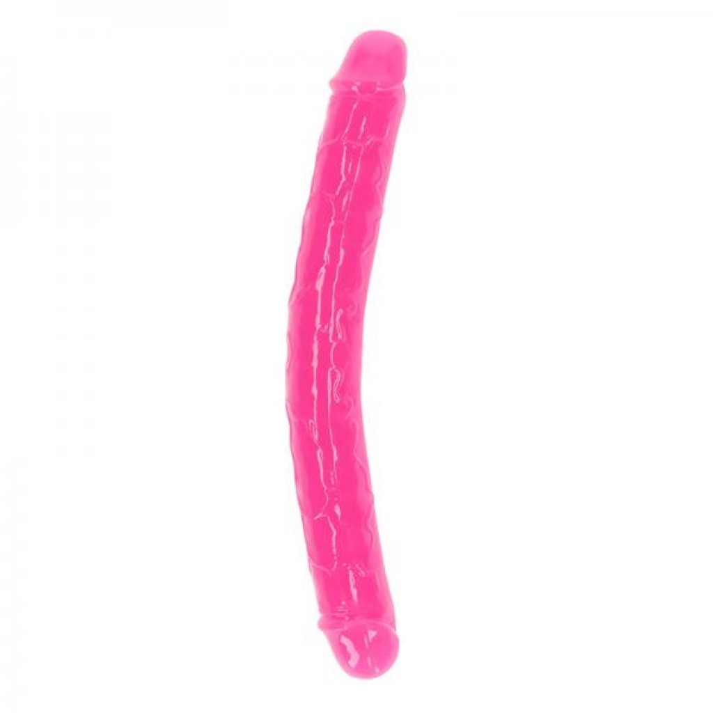 Realrock Glow In The Dark Double Dong - 12 Inch Neon Pink