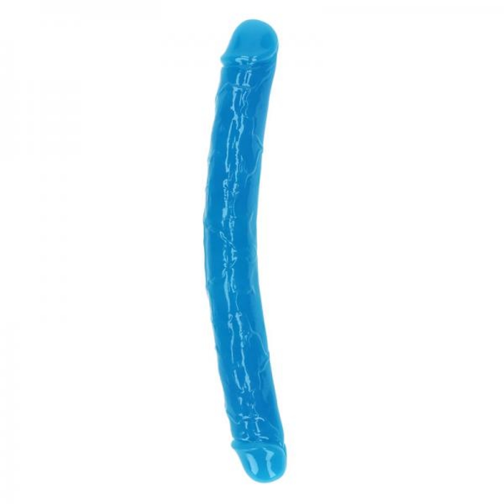 Realrock Glow In The Dark Double Dong - 12 Inch Neon Blue Fun