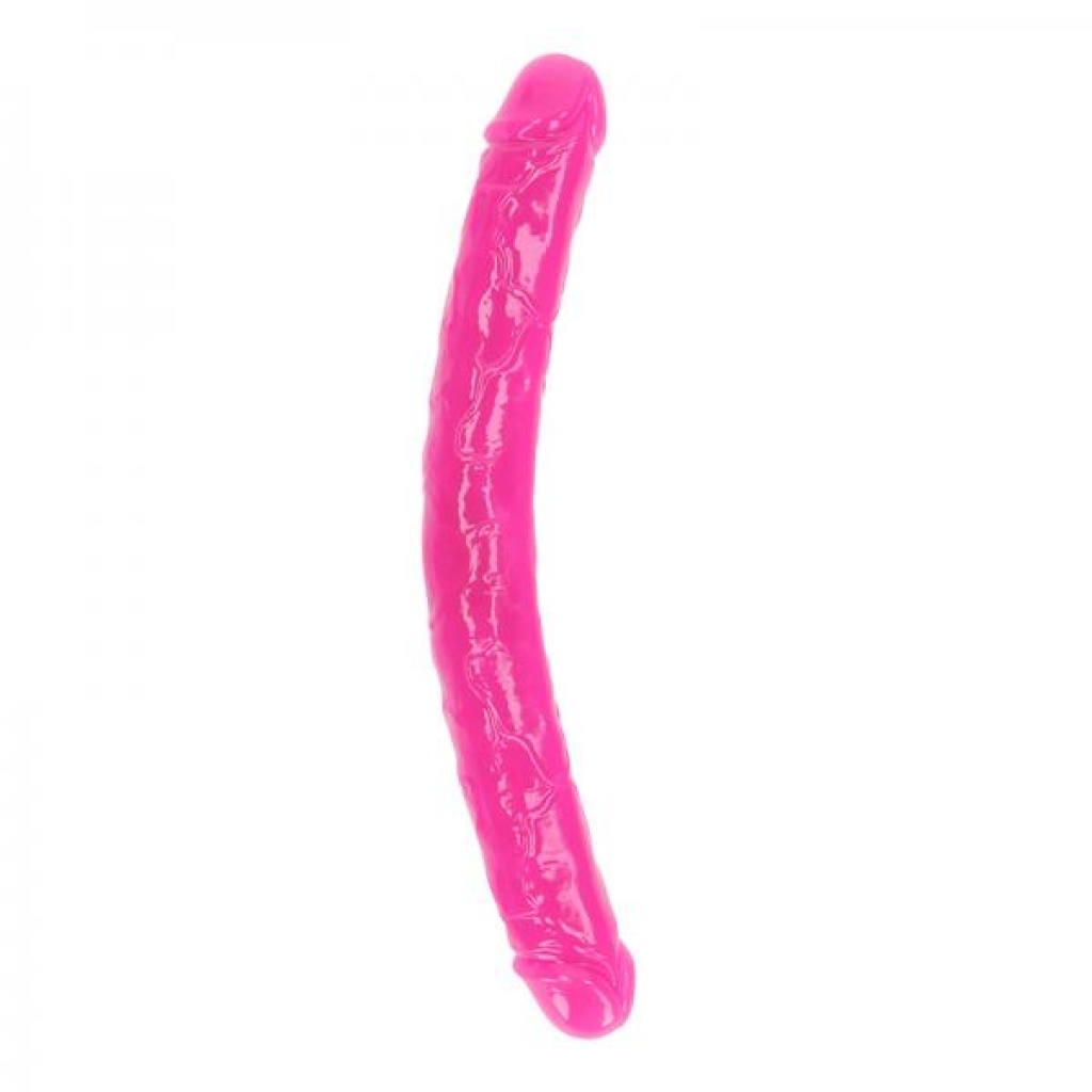 Realrock Glow In The Dark Double Dong - 15 In. Neon Pink