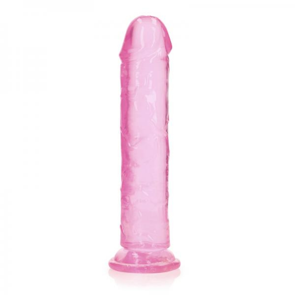 Realrock Crystal Clear Straight 9 In. Dildo Without Balls - Pink