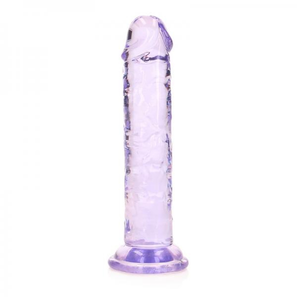 Realrock Crystal Clear Straight 6 In. Dildo Without Balls Purple - Shots America Llc