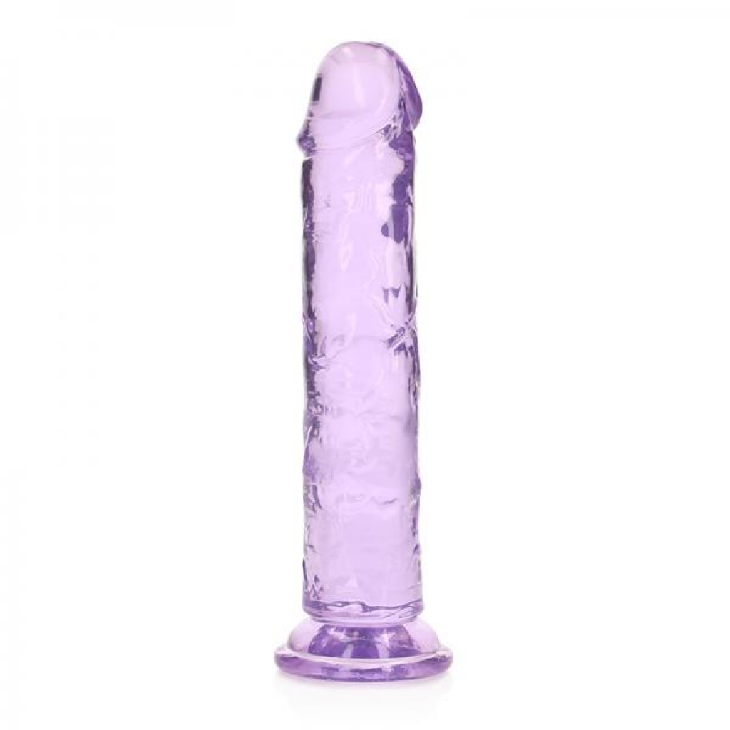 Realrock Crystal Clear Straight 7 In. Dildo Without Balls Purple - Shots America Llc