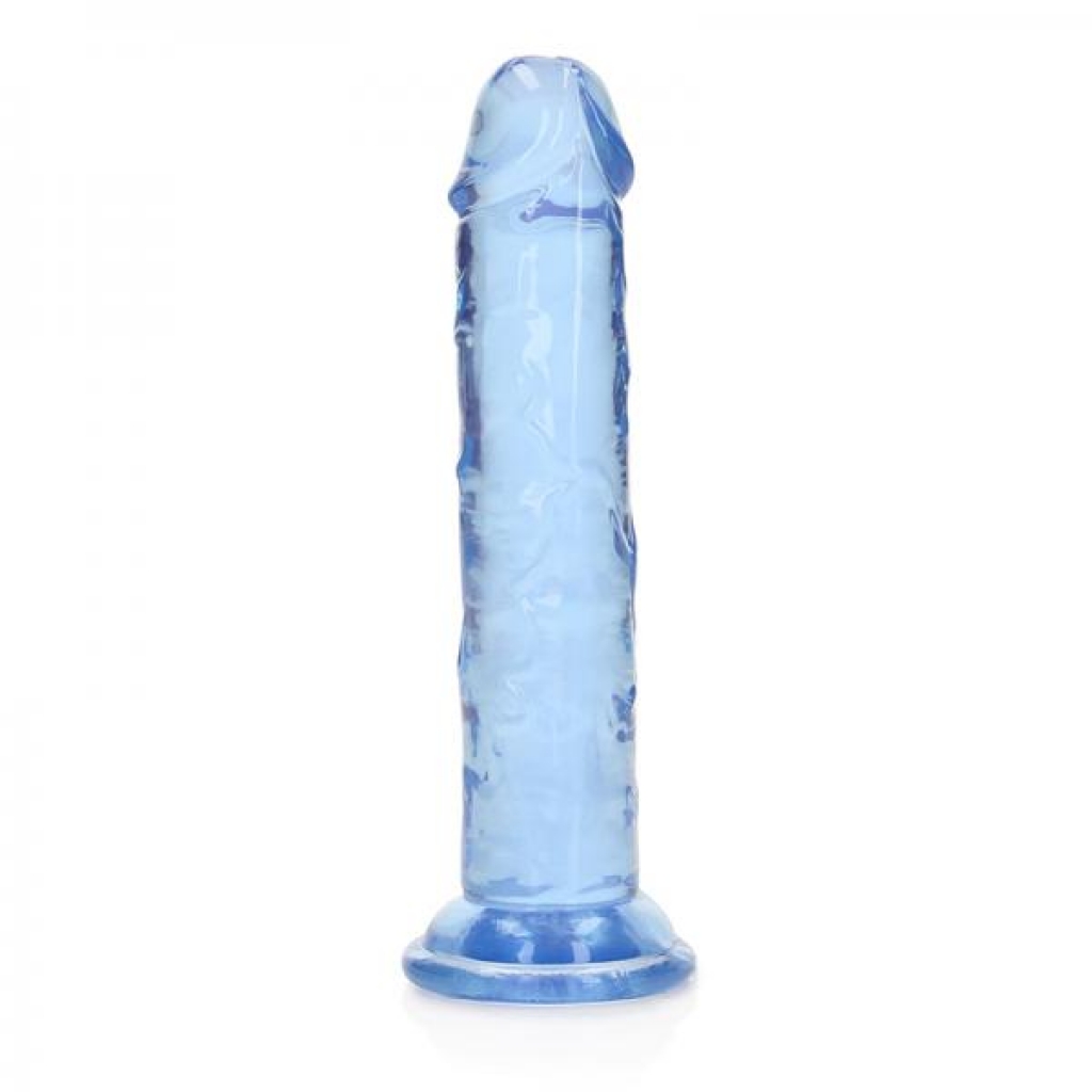 Realrock Crystal Clear Straight 6 In. Dildo Without Balls Blue - Shots America Llc