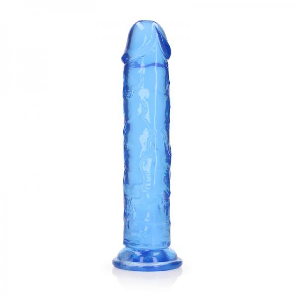 Realrock Crystal Clear Straight Dildo - 11 In. Blue