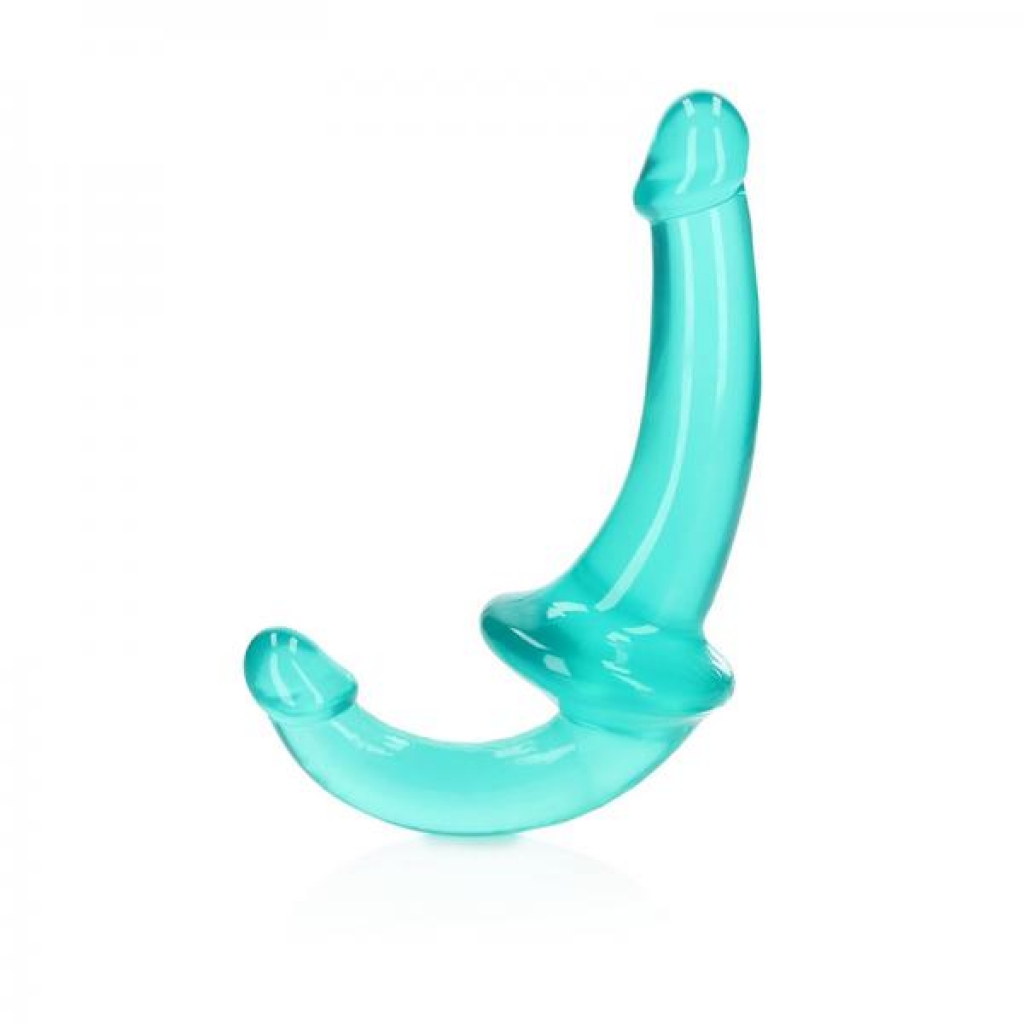 Realrock Crystal Clear Strapless Dildo - Turquoise 6 in.