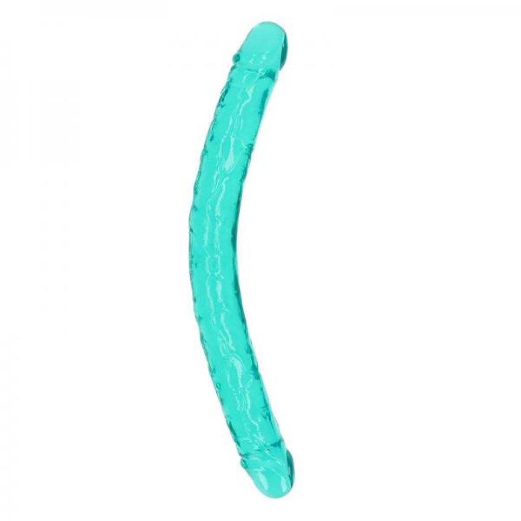 Realrock Crystal Clear Double Dong - 18 Inch Dual-Ended Dildo - Turquoise