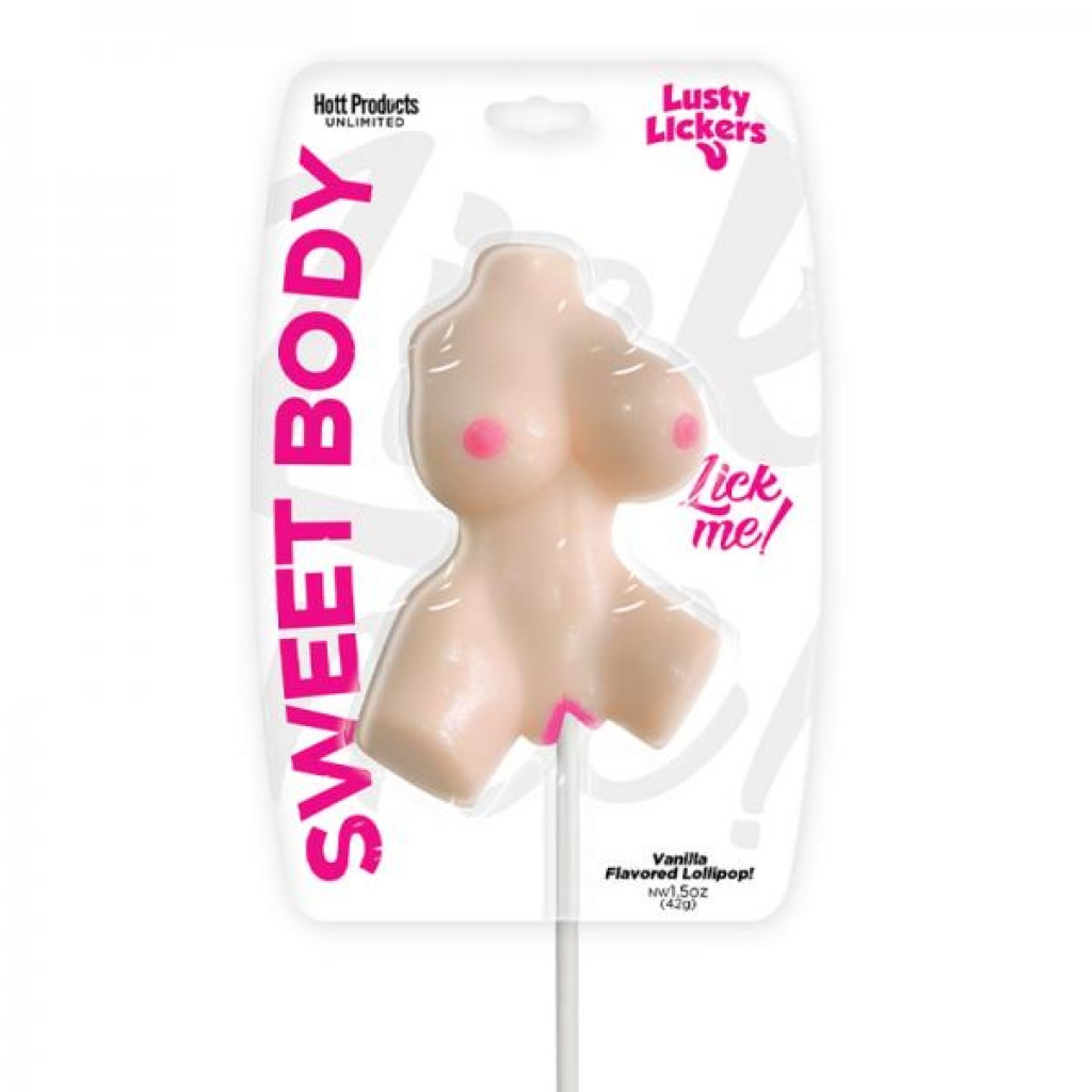 Lusty Lickers Female Torso Pop Butterscotch Flavor - Hott Products