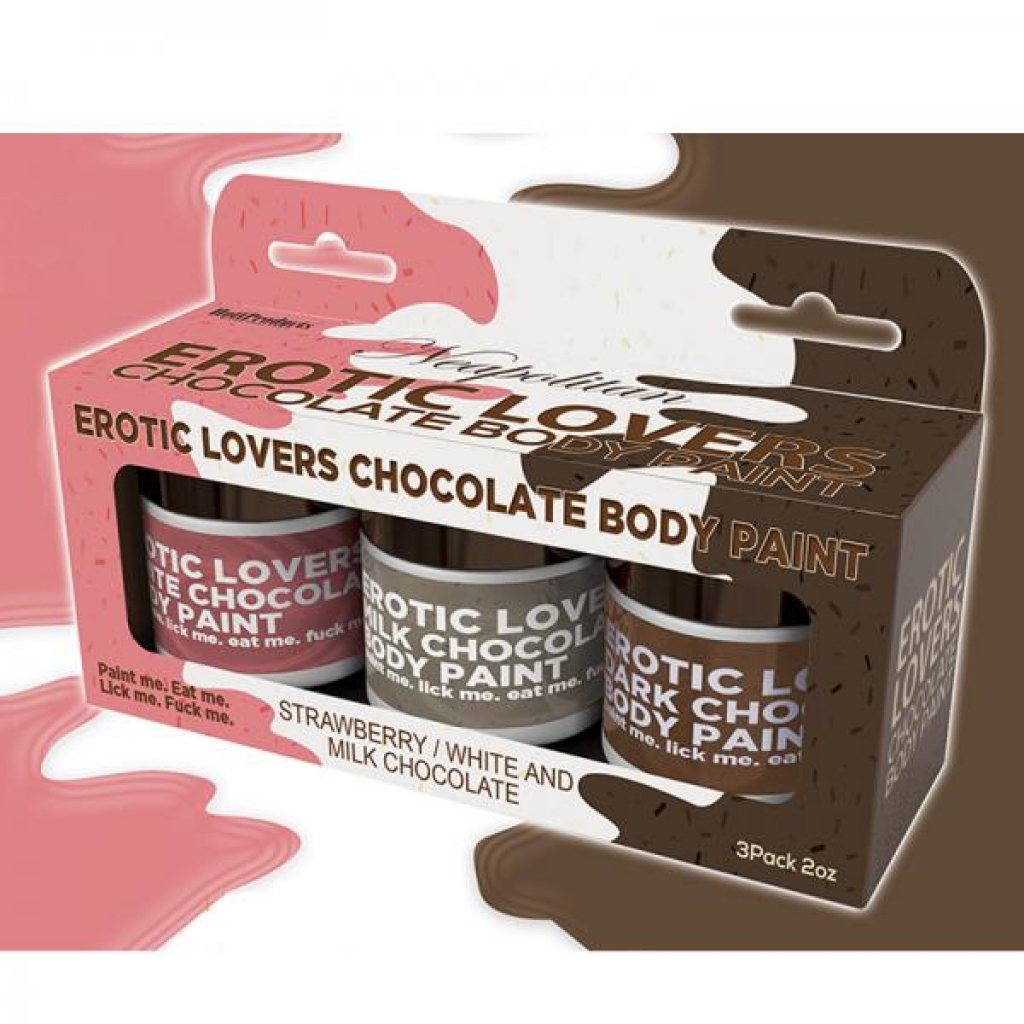 Erotic Chocolate Body Paints White/milk Chocolate&strawberry (3 Pack) - Hott Products