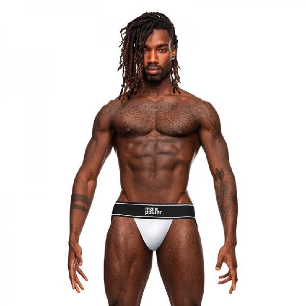 Male Power Modal Rib Jock - White L/XL