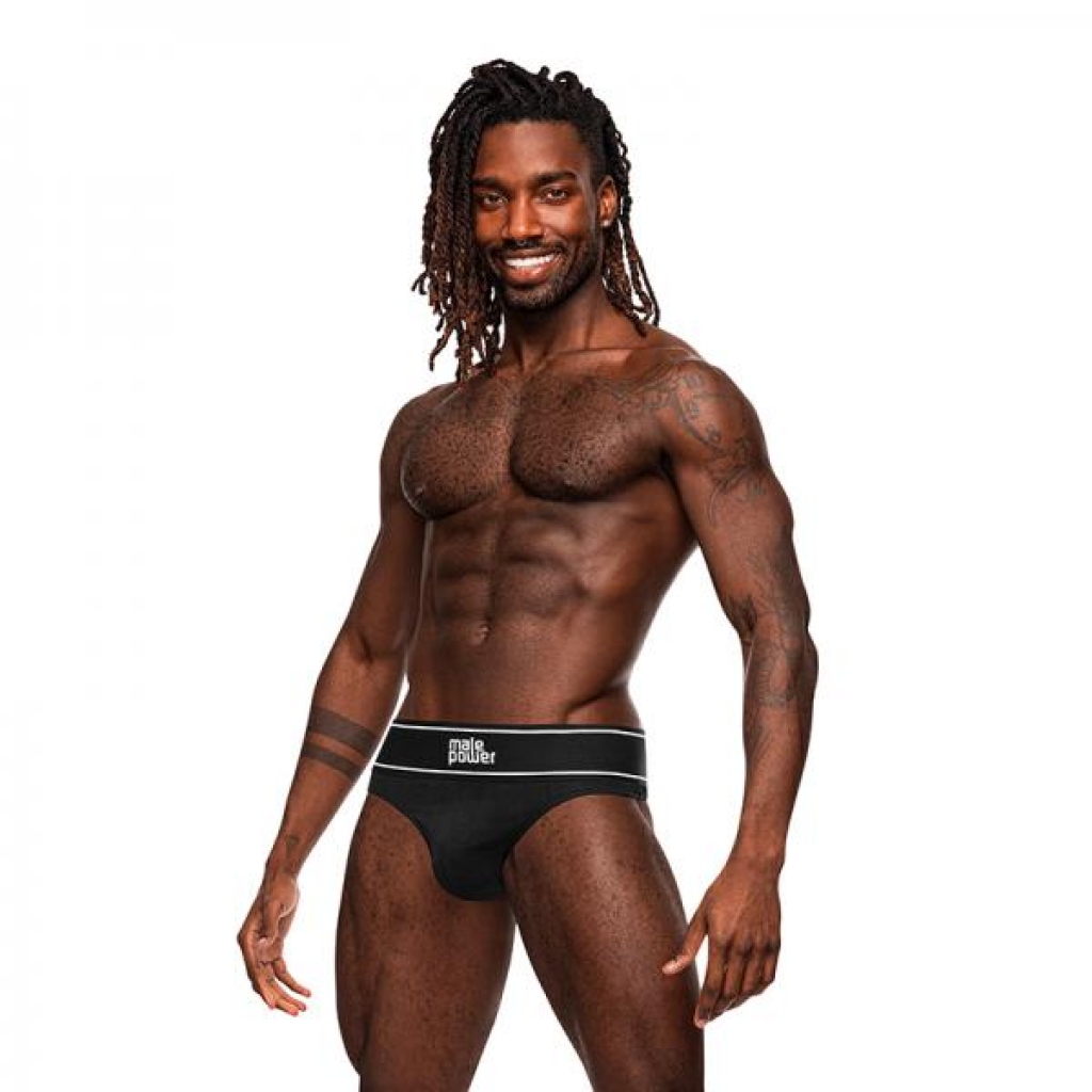 Male Power Modal Rib Bong Thong - Black L/XL