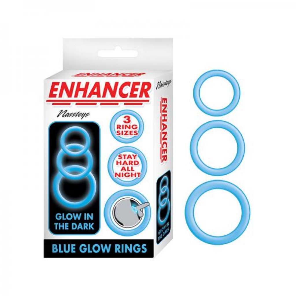 Enhancer Blue Glow Rings Set Of 3 - Nasstoys