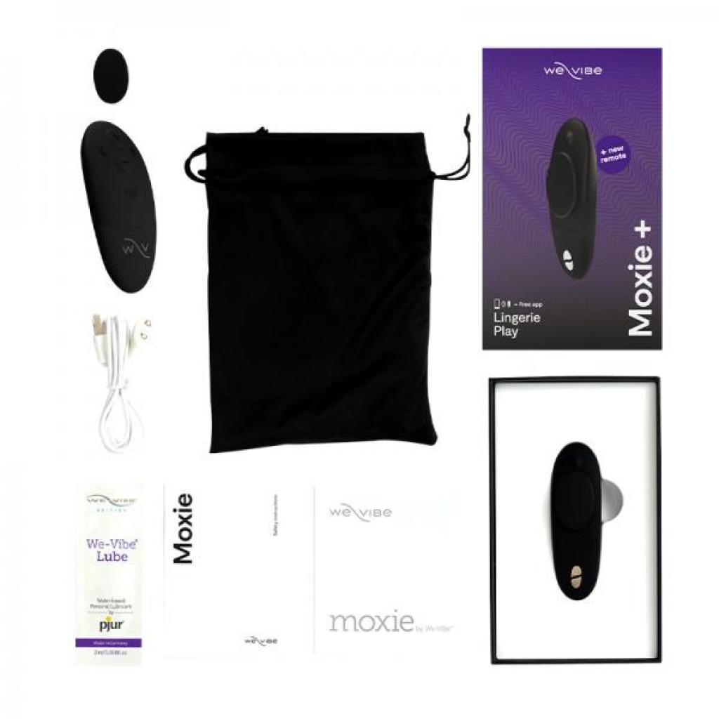 We-vibe Moxie+ Rechargeable Remote-controlled Silicone Wearable Clitoral Vibrator Black - Wow Tech Usa Ltd.