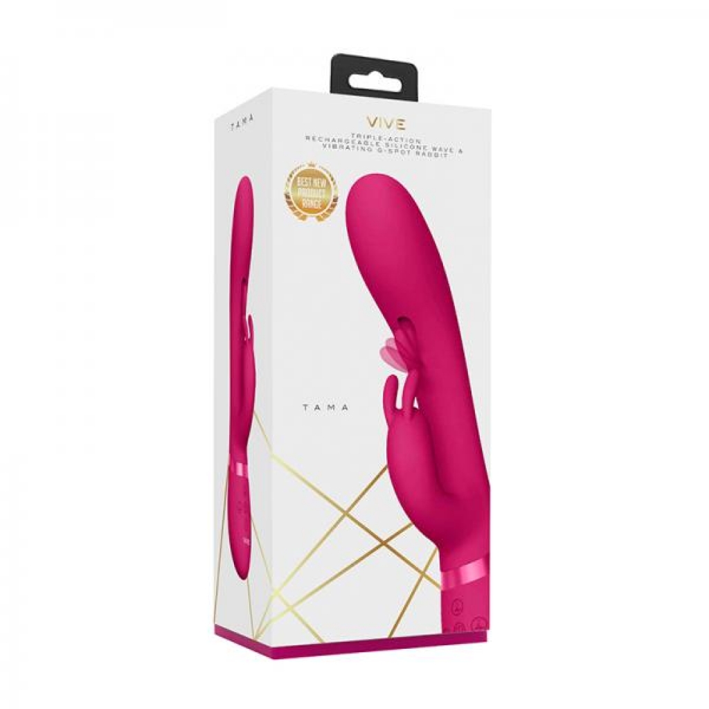 Vive Tama Rechargeable Wave Silicone Rabbit Vibrator Pink - Shots America Llc