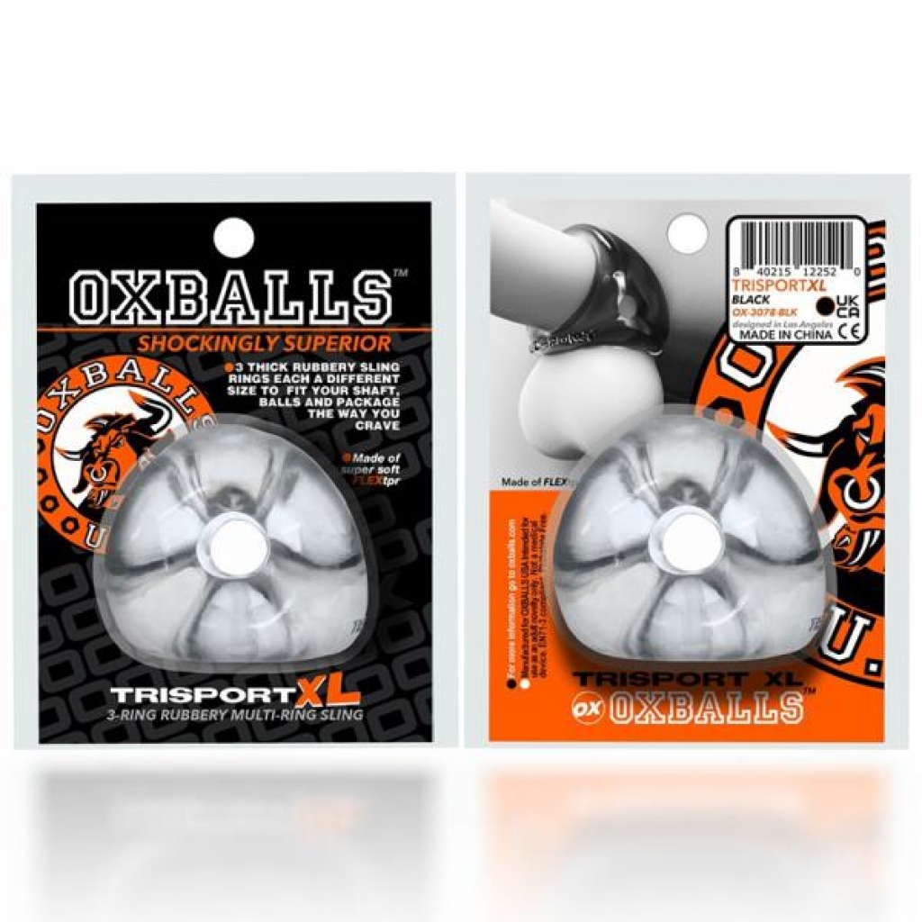 Oxballs Tri-Sport XL Thicker 3-Ring Sling - Clear