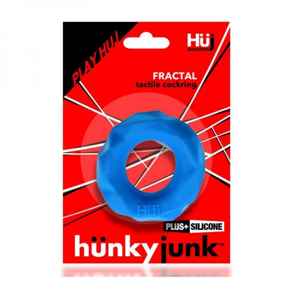 Hunkyjunk Fractal Tactile Cockring Teal Ice - Blue Ox Designs, Oxballs