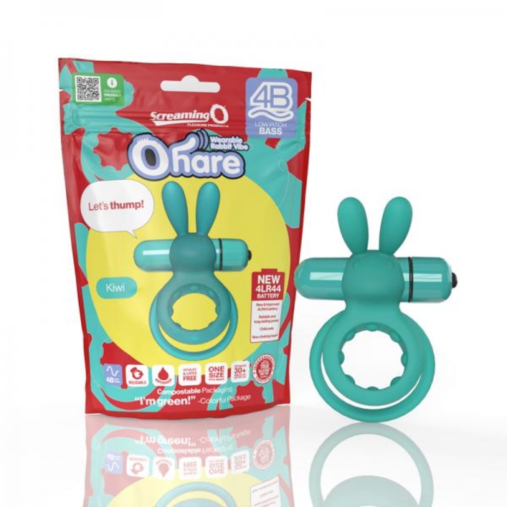 Screaming O 4B Ohare Vibrating Rabbit Double Cockring - Kiwi