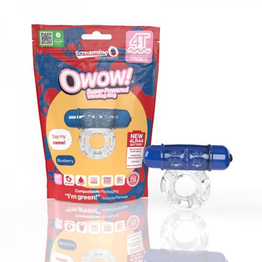 Screaming O 4T Owow Vibrating Cockring - Blueberry