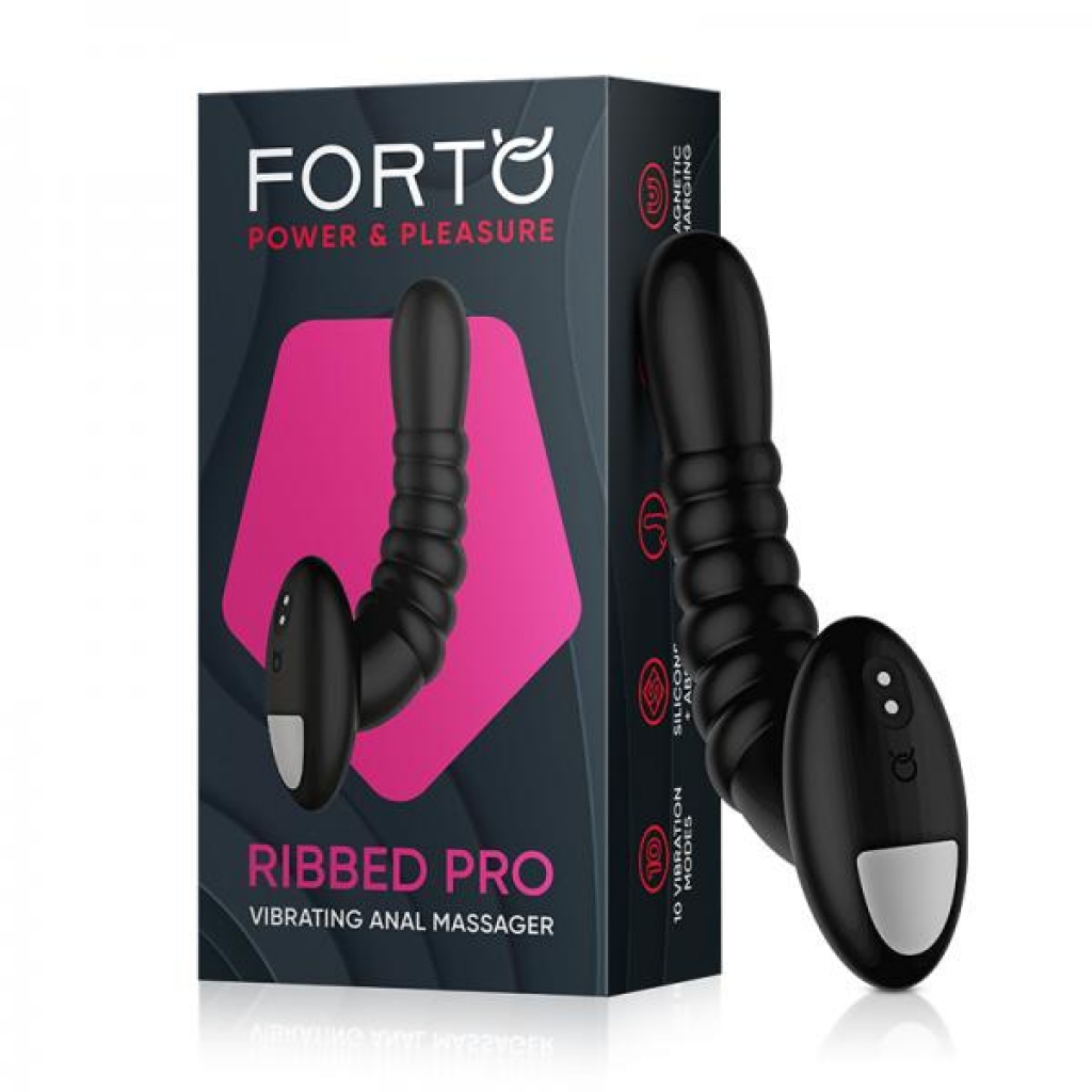 Forto Ribbed Pro Vibrating Massager - Black