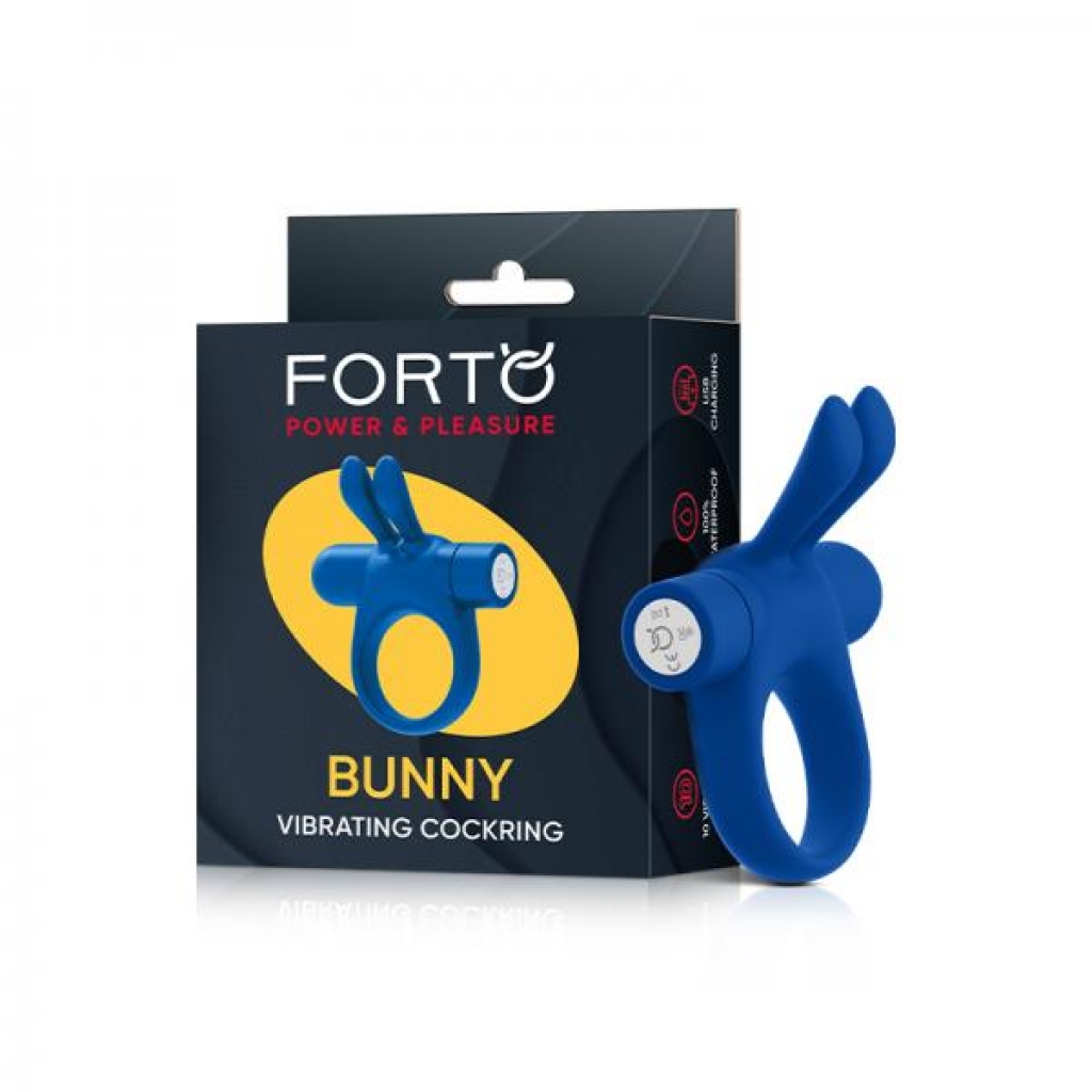 Forto Bunny Vibrating Cockring Blue - Vvole