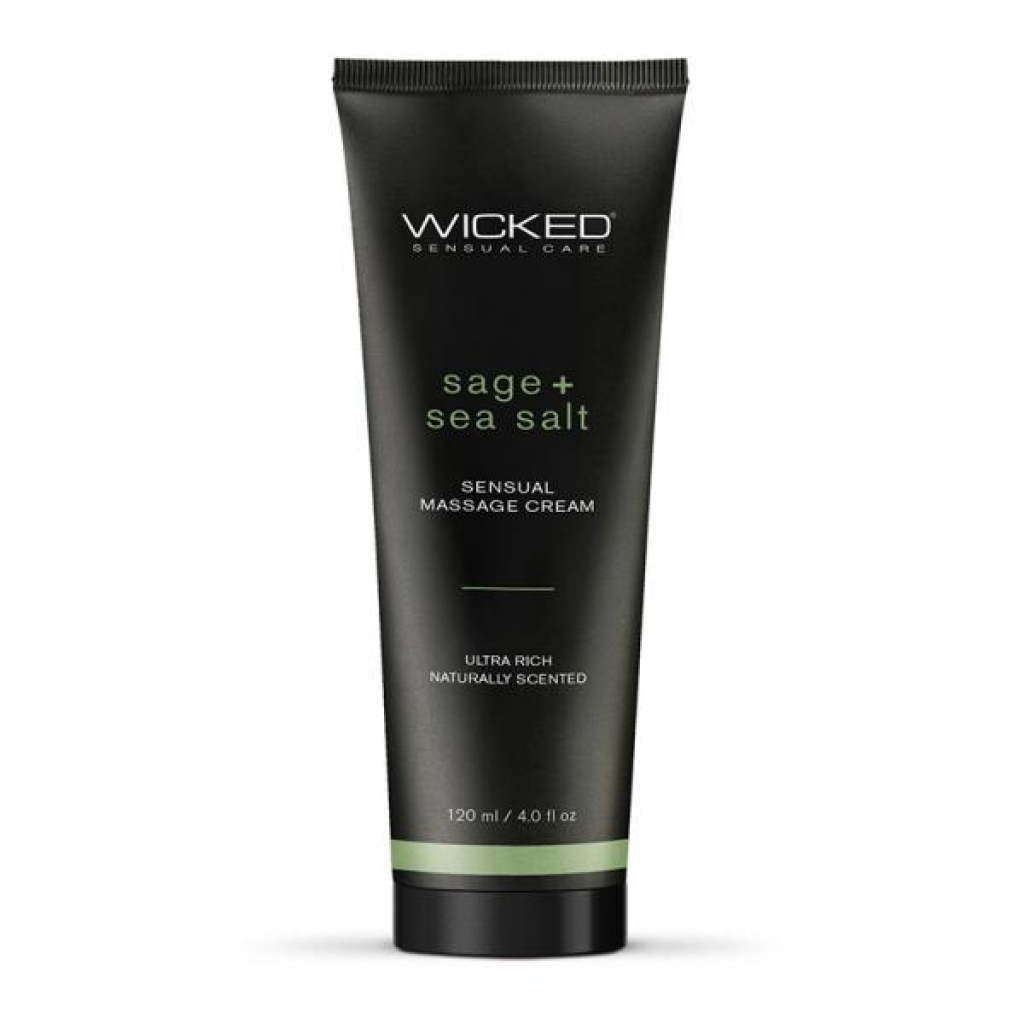 Wicked Sage + Sea Salt Sensual Massage Cream 4 Oz. - Wicked Sensual Care