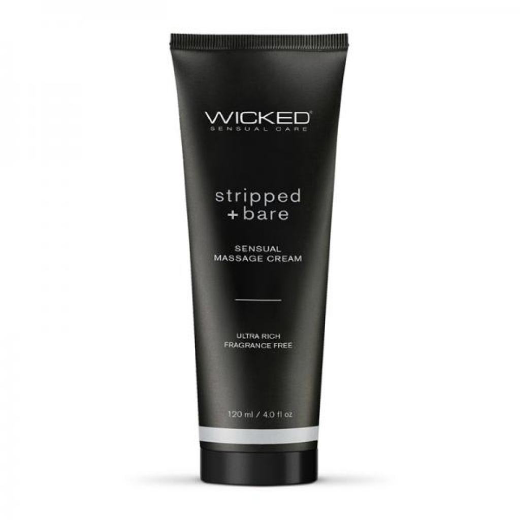 Wicked Stripped + Bare Unscented Sensual Massage Cream 4 Oz. - Wicked Sensual Care