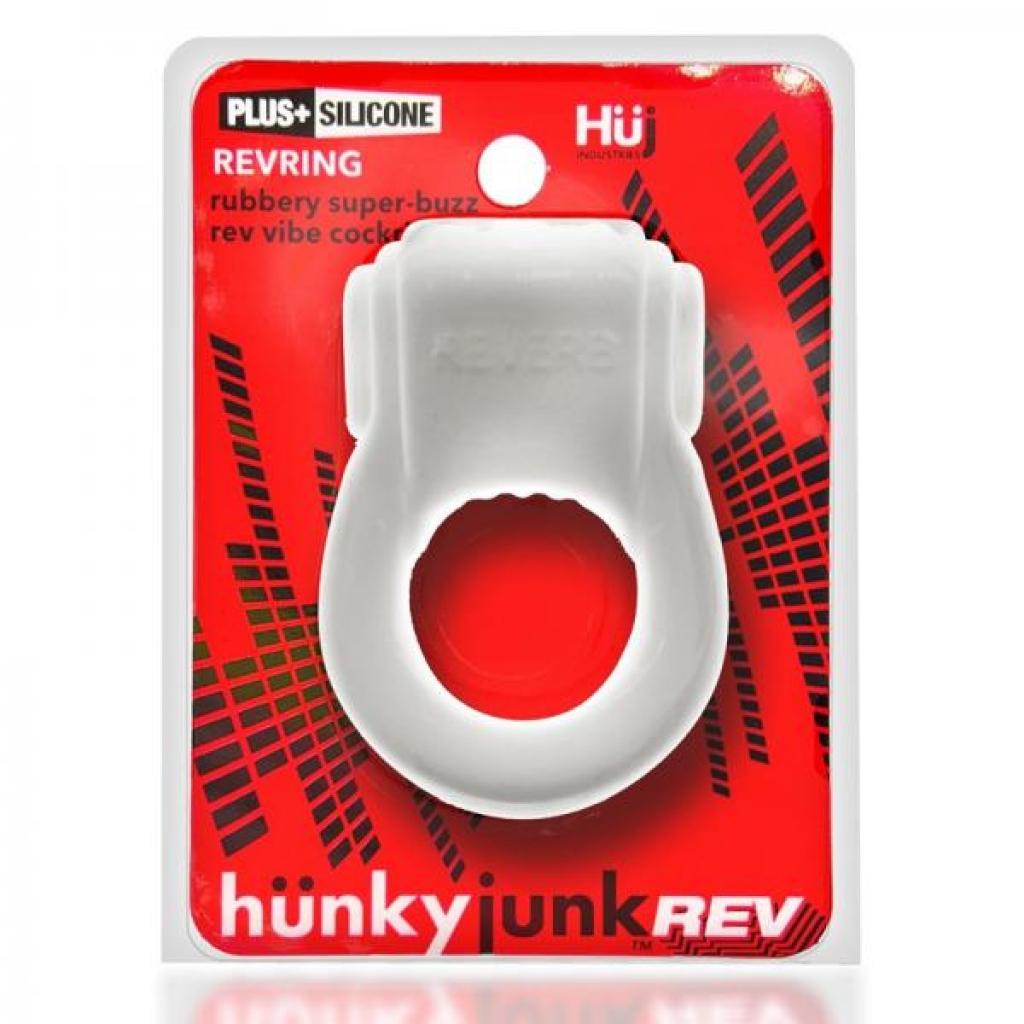 Hunkyjunk Revring Cockring With Bullet Vibrator White Ice - Blue Ox Designs, Oxballs