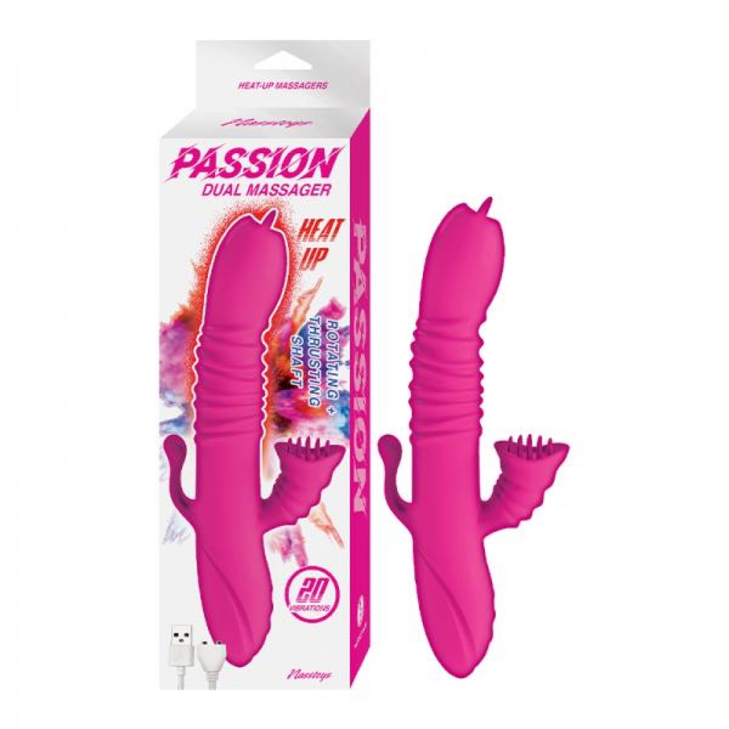 Passion Dual Massager Heat Up Dual Stimulator Pink - Nasstoys