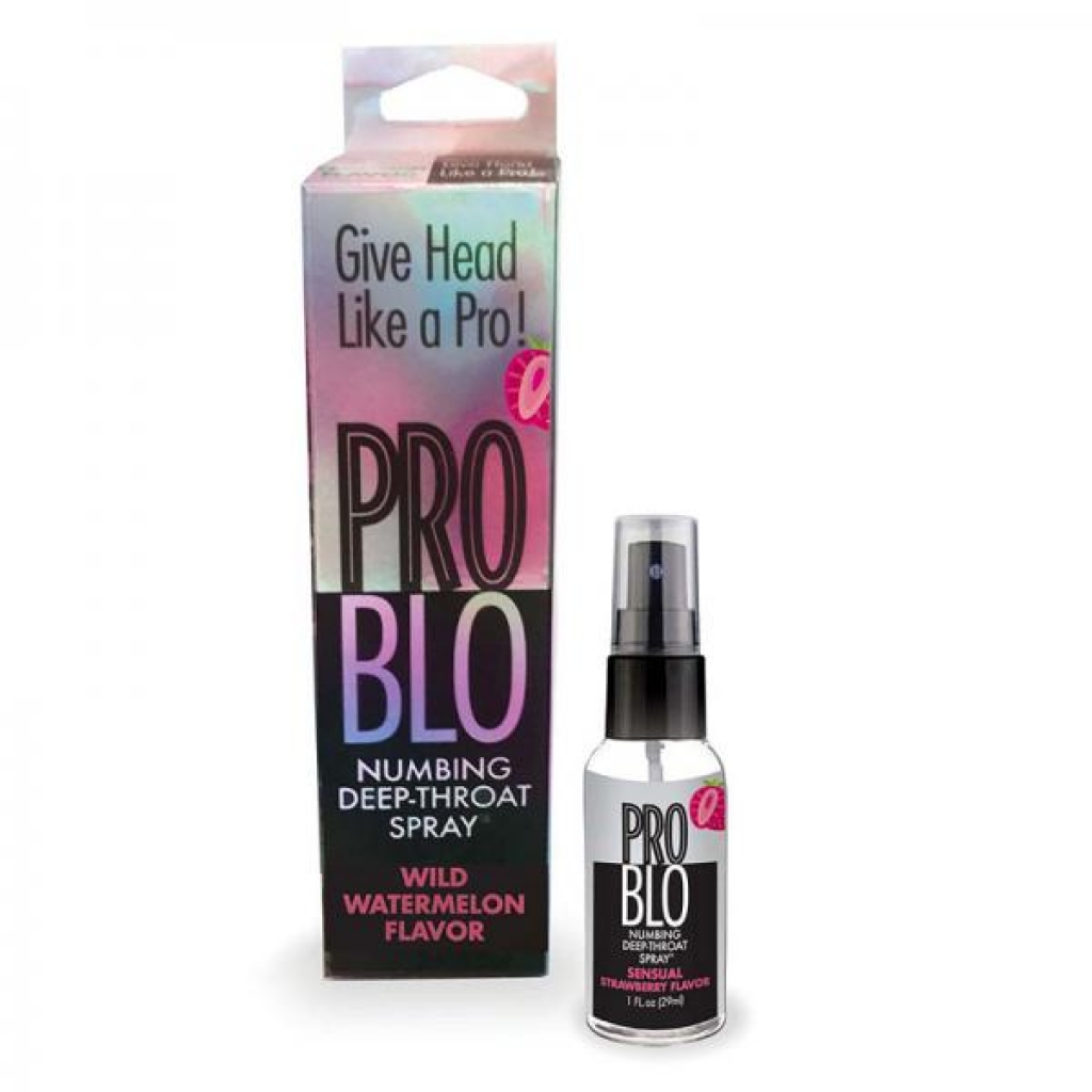 Pro Blo Numbing Deep Throat Spray Strawberry 1 Oz. - Little Genie Productions