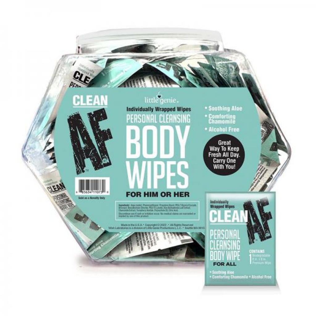 Clean AF Personal Cleaning Body Wipes - 65-Piece Display