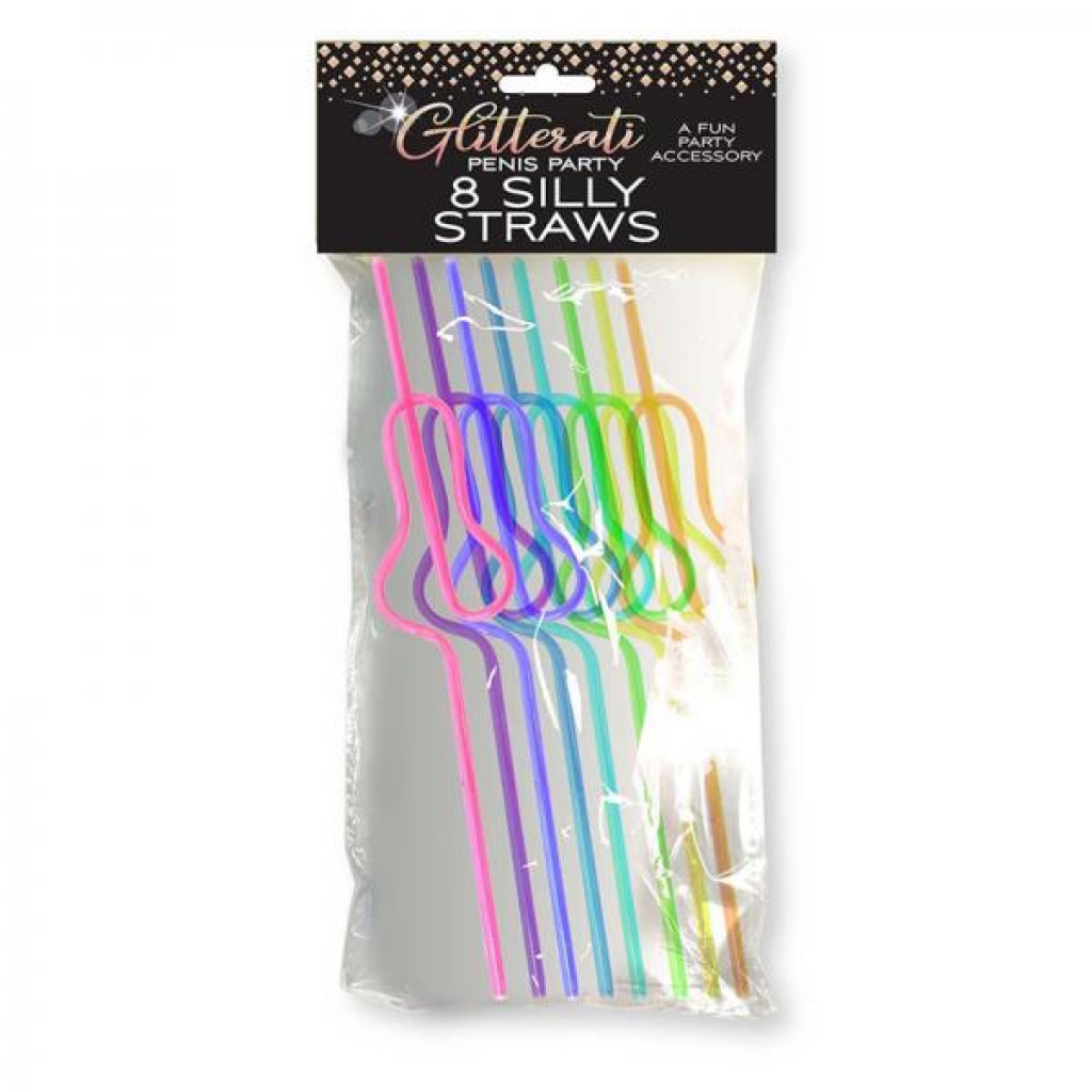 Glitterati Penis Party Silly Straws 8-pack - Little Genie Productions