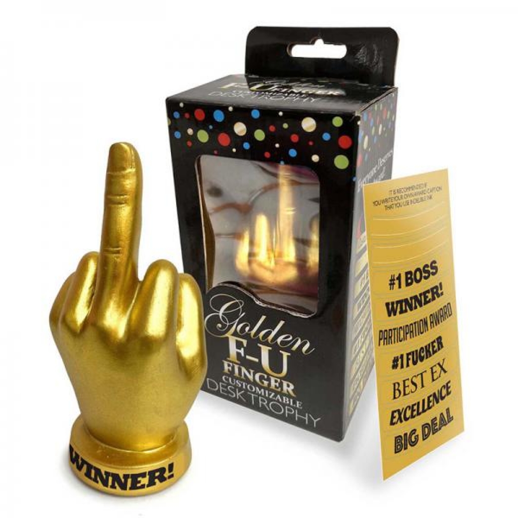 Golden F-u Finger Trophy - Little Genie Productions