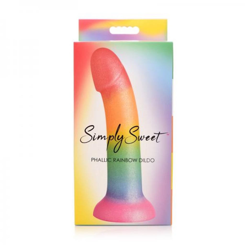 Simply Sweet Phallic 6.5 In. Silicone Dildo Rainbow - Curve Novelties