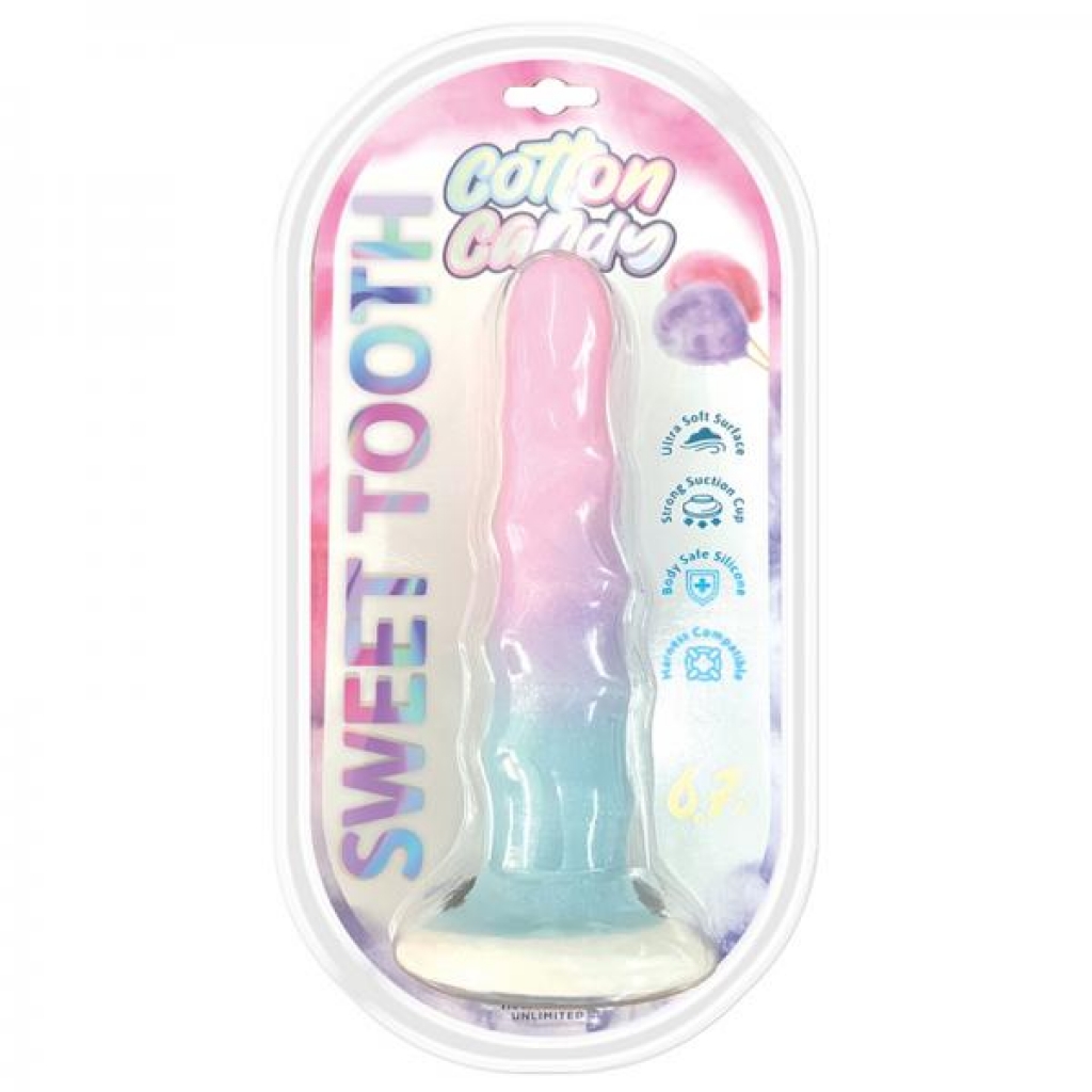 Cotton Candy Sweet Tooth 6.7 In. Silicone/TPE Dildo