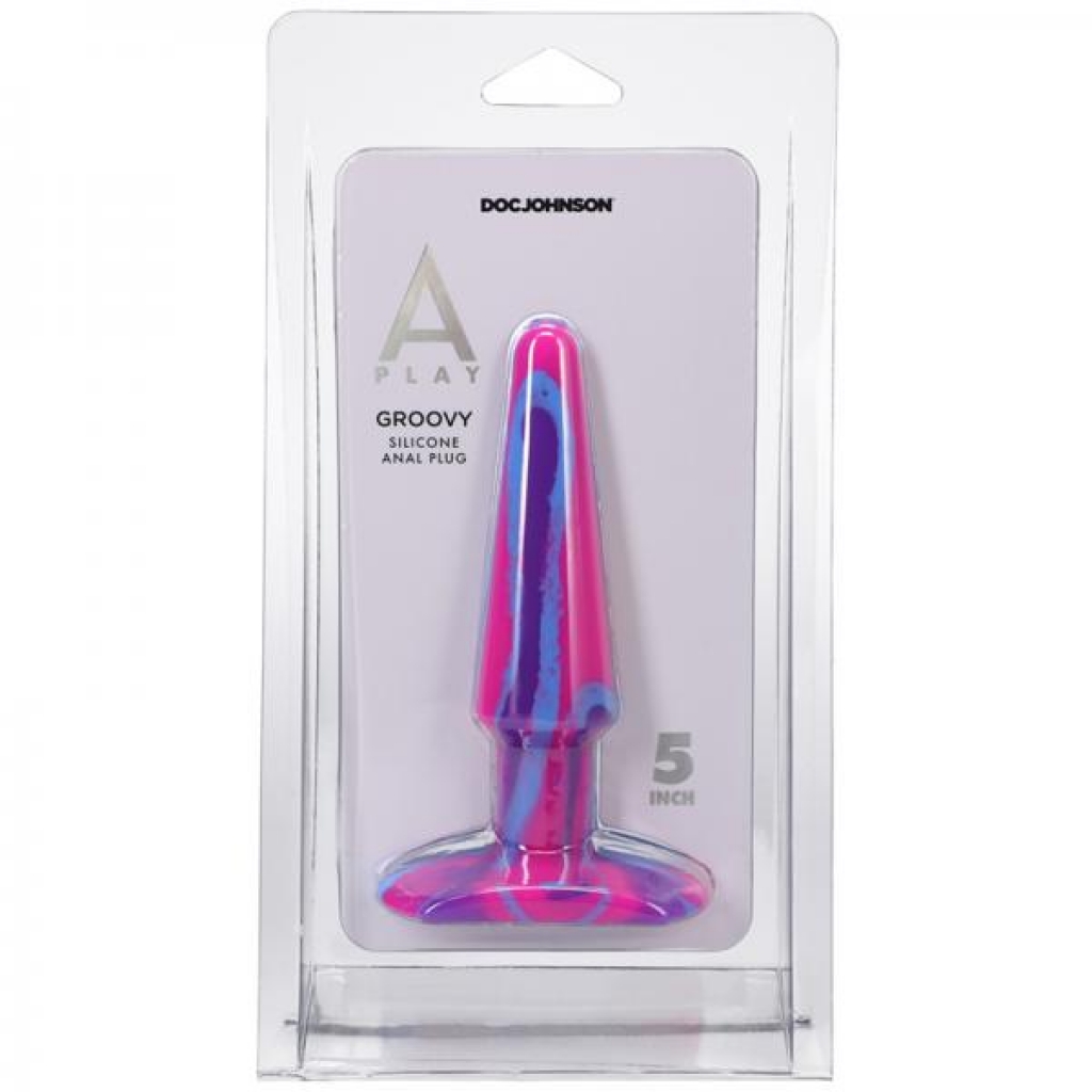 A-play Groovy 5 In. Silicone Anal Plug Berry - Doc Johnson