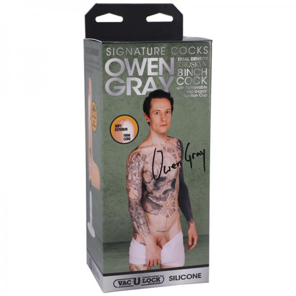 Signature Cocks Owen Gray 8 In. Dual Density Silicone Dildo