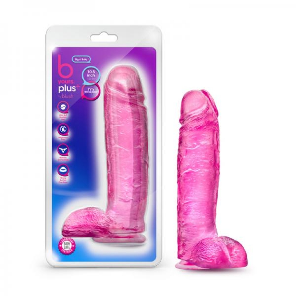 Realistic 10.5 Inch Dildo with Suction Cup - Pink